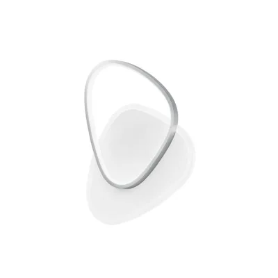 Plafoniera curva argento in alluminio, 1 LED 42W, CCT, 35x45cm