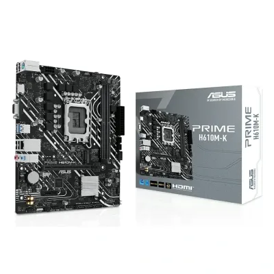 ASUS PRIME H610M-K Scheda madre mATX Intel H610 (LGA 1700), DDR5, PCIe 4.0, slot M.2, Realtek 1 Gb Ethernet, HDMITM, VGA, USB 3.2 Gen 1, SATA 6 Gbps, intestazione COM