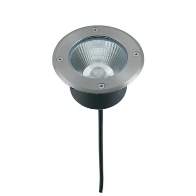 Faro calpestabile LED rotondo in acciaio, luce naturale, LED 12W, 13.3x10.6cm