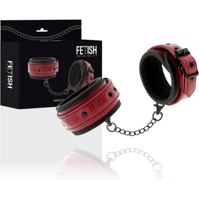 Cavigliere piedi bondage rosso nero Fetish imbottite pelle vegana Dark room