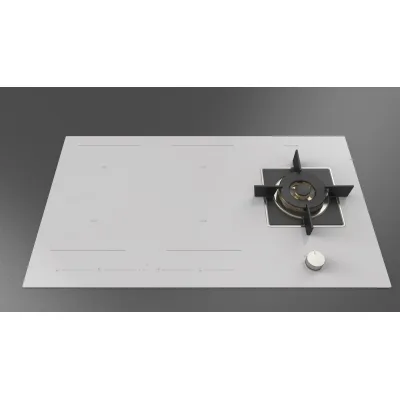 Fulgor Piano cottura ibrido induzione/gas FCHH 905 ID TS G DWK WH in vetroceramica bianco da 90 cm