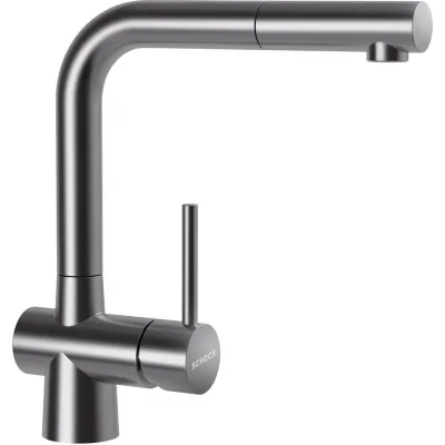Schock Miscelatore monocomando con doccetta LAIOS CON DOCCIA 517120EDM finitura acciaio inox massiccio