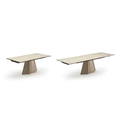 Ozzio Tavolo allungabile Cupido art. T207 con struttura in metallo e piano in ceramica da 200x100 (290x100) cm