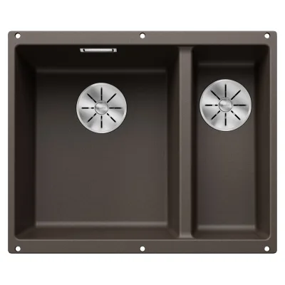 Blanco Lavello a una vasca sx con vaschetta SUBLINE 340/160-U Platinum 5523557 finitura caffè da 55x46 cm - Sottotop