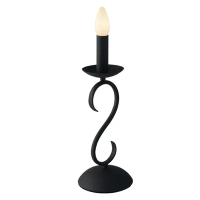 Lampada da tavolo classica in metallo antracite, 1 luce E14, 14x33cm