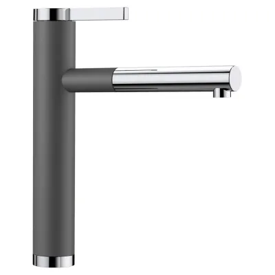 Blanco Miscelatore monocomando con doccetta estraibile LINEE-S 1518804 finitura grigio roccia/cromato