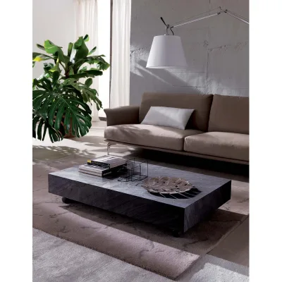 Ozzio Tavolino trasformabile Box Legno art. T111 con struttura in metallo e piano in legno da 120x75 cm