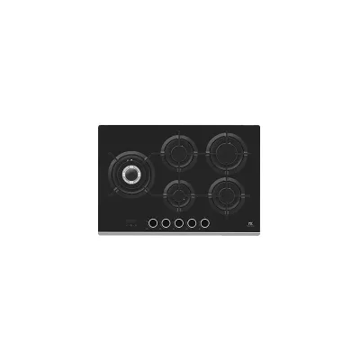 PRONTA CONSEGNA - Master Kitchen Piano cottura a gas GMK 755LTC T SP BK in cristallo temperato nero da 75 cm
