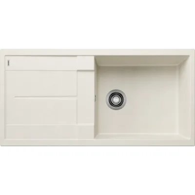 Blanco Lavello una vasca con gocciolatoio METRA XL 6 S 1527124 finitura soft white da 100x50 cm - Sopratop