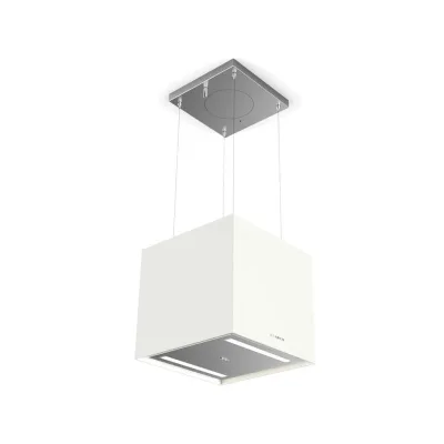 PRONTA CONSEGNA - Faber Cappa a isola sospesa SOFT CUBE F40 345.0607.586 finitura FENIX NTM bianco Kos da 41 cm