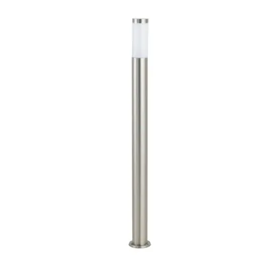 Palo da esterni nichel in acciaio inox, 1 luce E27, 11.5x110cm
