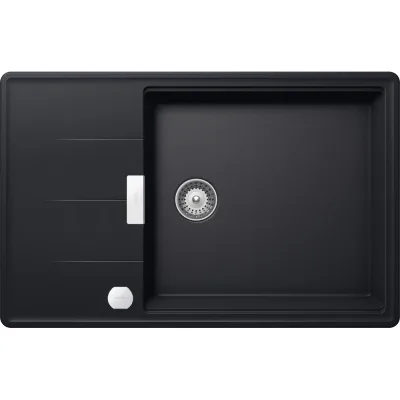 Schock Lavello una vasca con gocciolatoio TIA D100LS TIAD100LS84 finitura nero puro da 78x50 cm