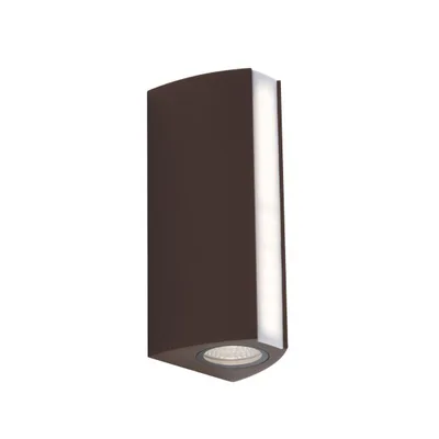 Applique da esterno in alluminio bronzo, luce a doppia emissione, LED 14W, CCT, 8.5x20cm