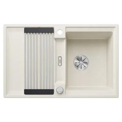 Blanco Lavello a una vasca con gocciolatoio reversibile ADIRA 45 S 1527590 finitura soft white da 78x50 cm - Sopratop