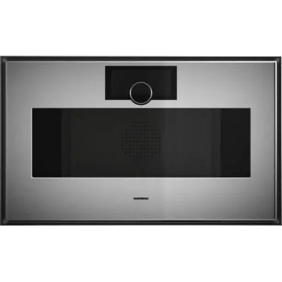 Gaggenau Forno compatto combinato a vapore con cerniere a destra da incasso GS480120 finitura inox e vetro fumè da 76 cm