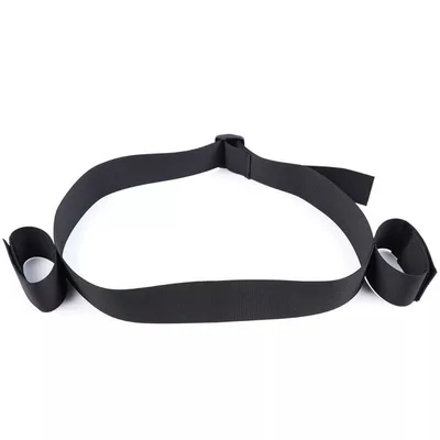 Fascia vita con polsiere BDSM regolabili nylon Velcro nero bondage fetish