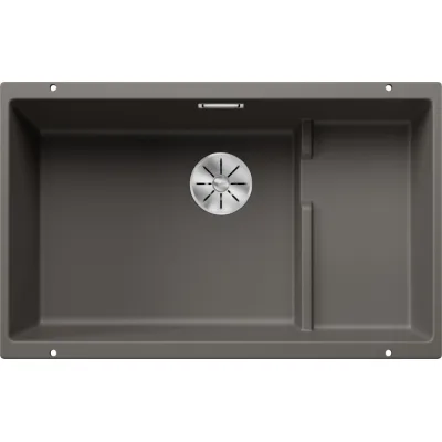 Blanco Lavello una vasca con gocciolatoio dx integrato SUBLINE 700-U Level 1527355 finitura grigio vulcano da 73x46 cm-Sottotop