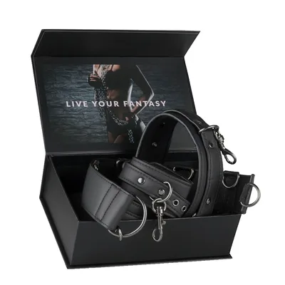 EasyToys Fetish Collection bondage collare blocco polsi e collo cinghia D-rings