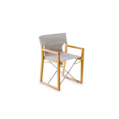 Unopiù Poltroncina pieghevole COSETTE con struttura in teak e telo in tessuto tortora - IN PROMOZIONE FINO AL 6/07